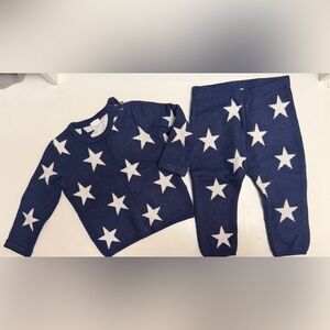 Navy and White Star Sweater Outfit Set 9-12m